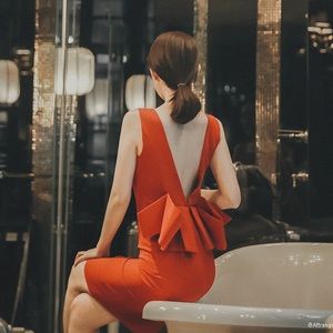 V-halter-Style Elegant Dress - Brand New